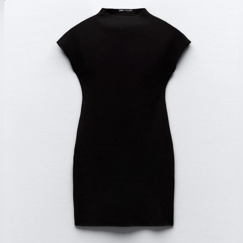 NEW WITH TAGS Zara Knit Black Mini Dress